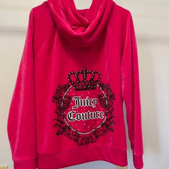 Juicy Couture Tops - Juicy Couture zip track hoodie size extra large
